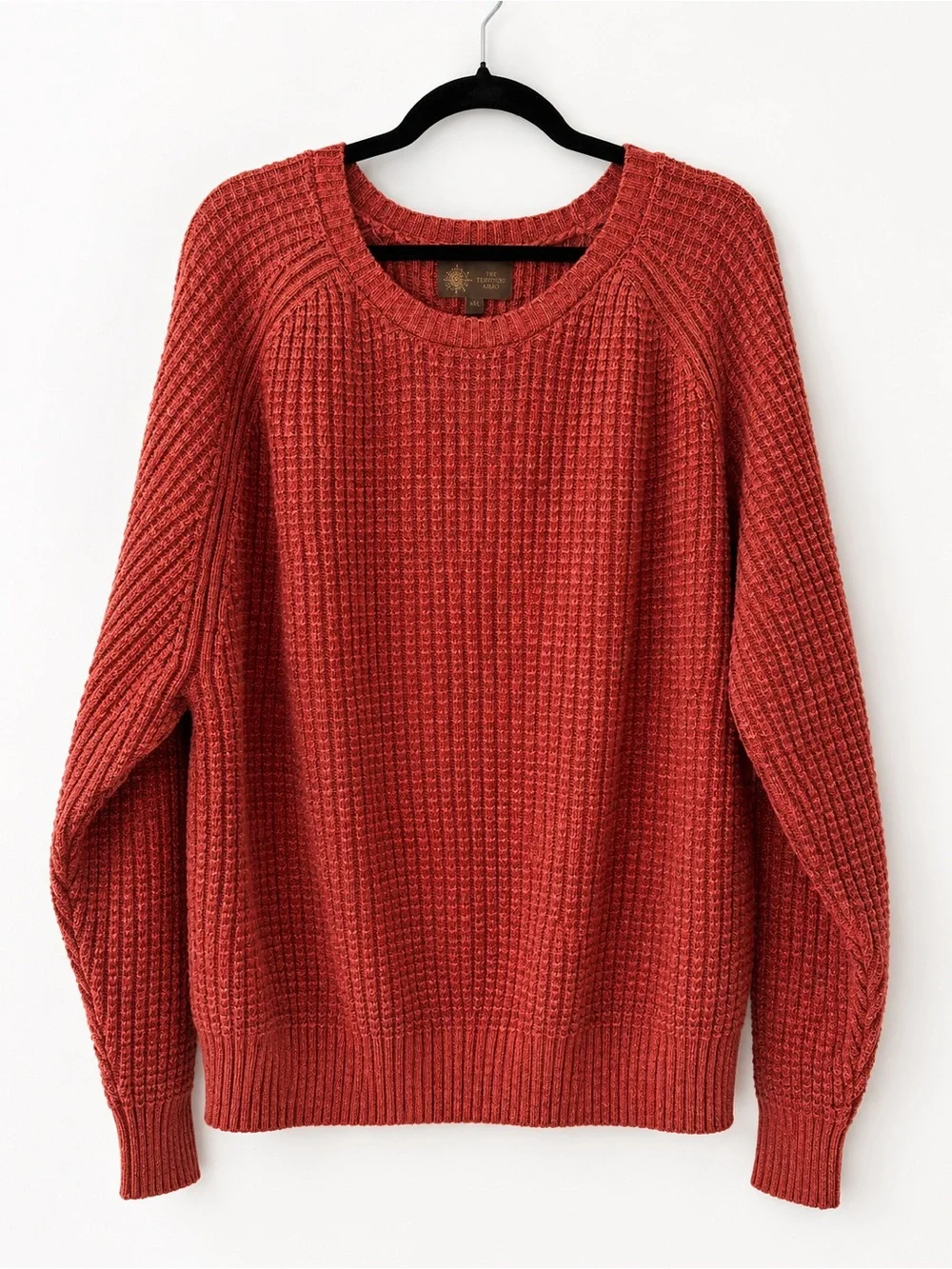 The Territory Ahead Men’s XXL Textured Knit Crewneck Sweater Rust Cotton